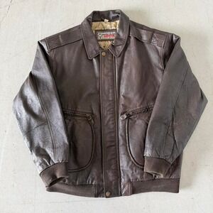 Vintage Brown Leather Jacket Men's Small